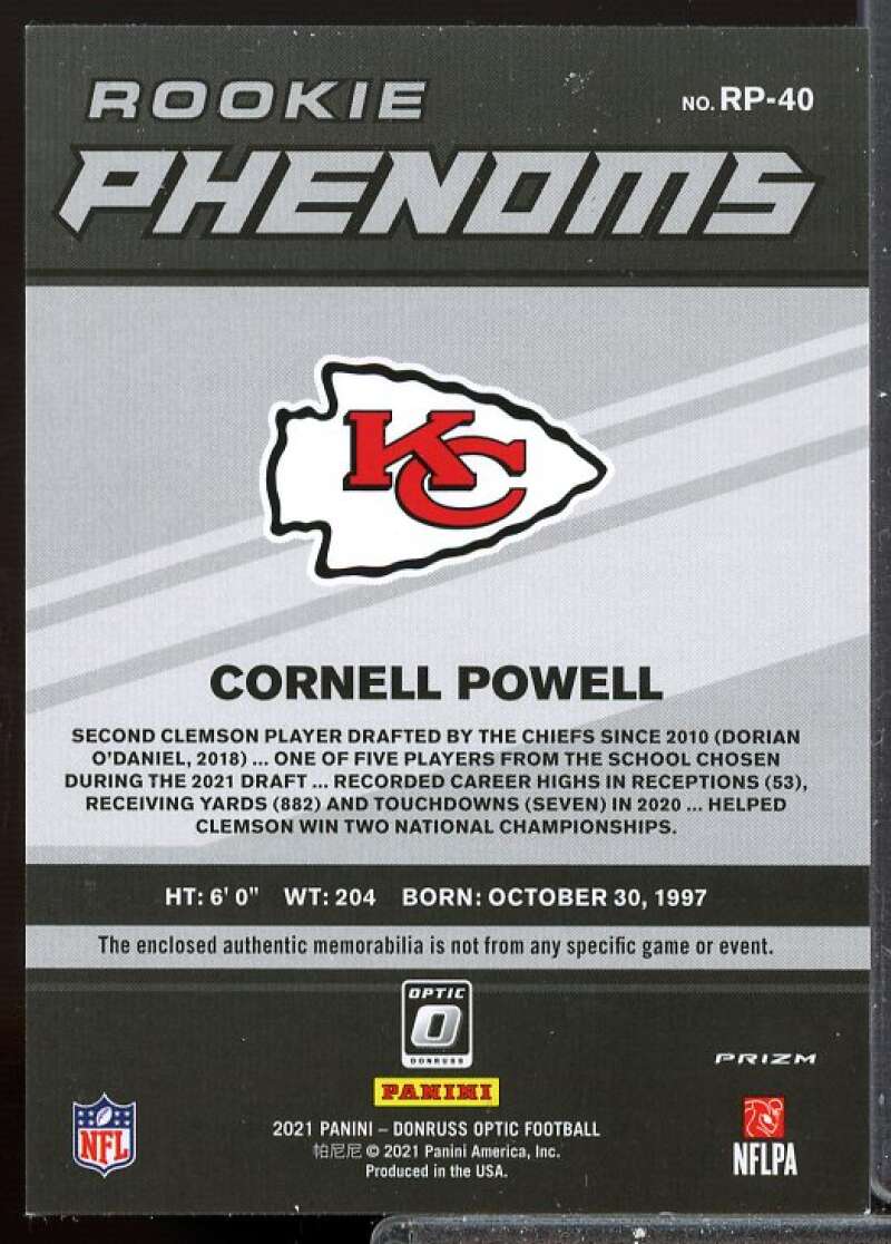 Cornell Powell Card 2021 Donruss Optic Rookie Phenoms Jerseys Red #40  Image 2