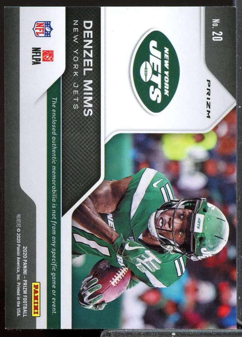 Denzel Mims Card 2020 Panini Prizm Rookie Gear Jersey Pink #20  Image 2