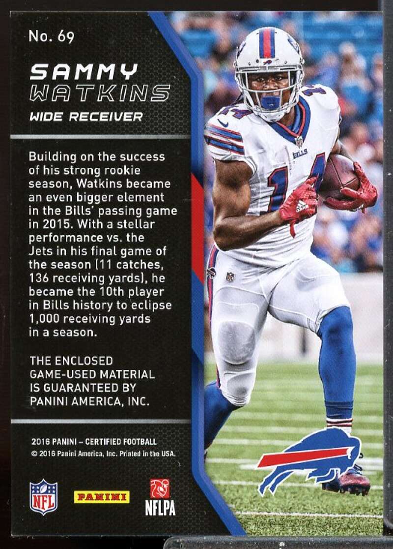 Sammy Watkins/49 Card 2016 Certified Fabric of the Game Jersey #69  Image 2