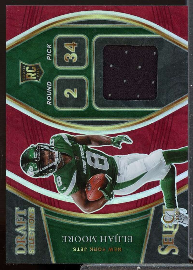 Elijah Moore Card 2021 Select Draft Selections Rookie Memorabilia Prizm Red #21  Image 1