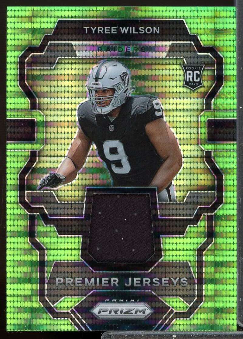 Tyree Wilson 2023 Panini Prizm Rookie Premier Jerseys Neon Green Pulsar #18  Image 1