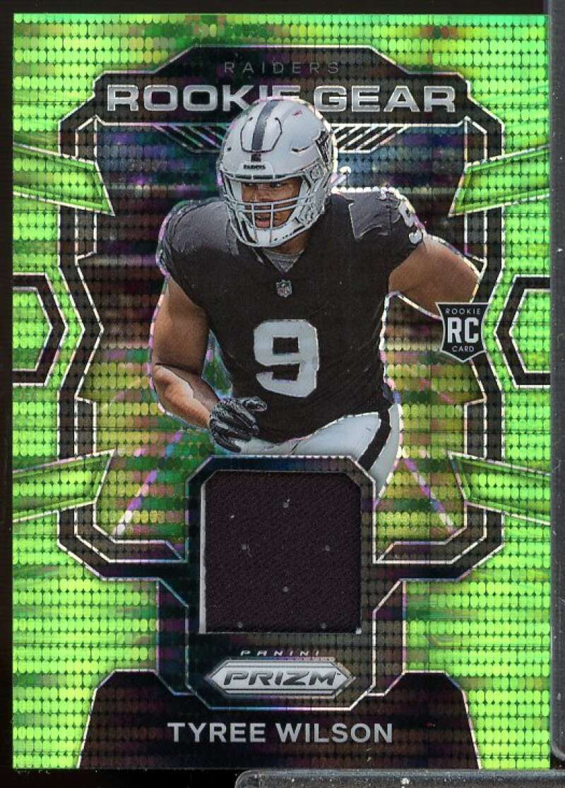 Tyree Wilson 2023 Panini Prizm Rookie Gear Jersey Prizms Neon Green Pulsar #18  Image 1