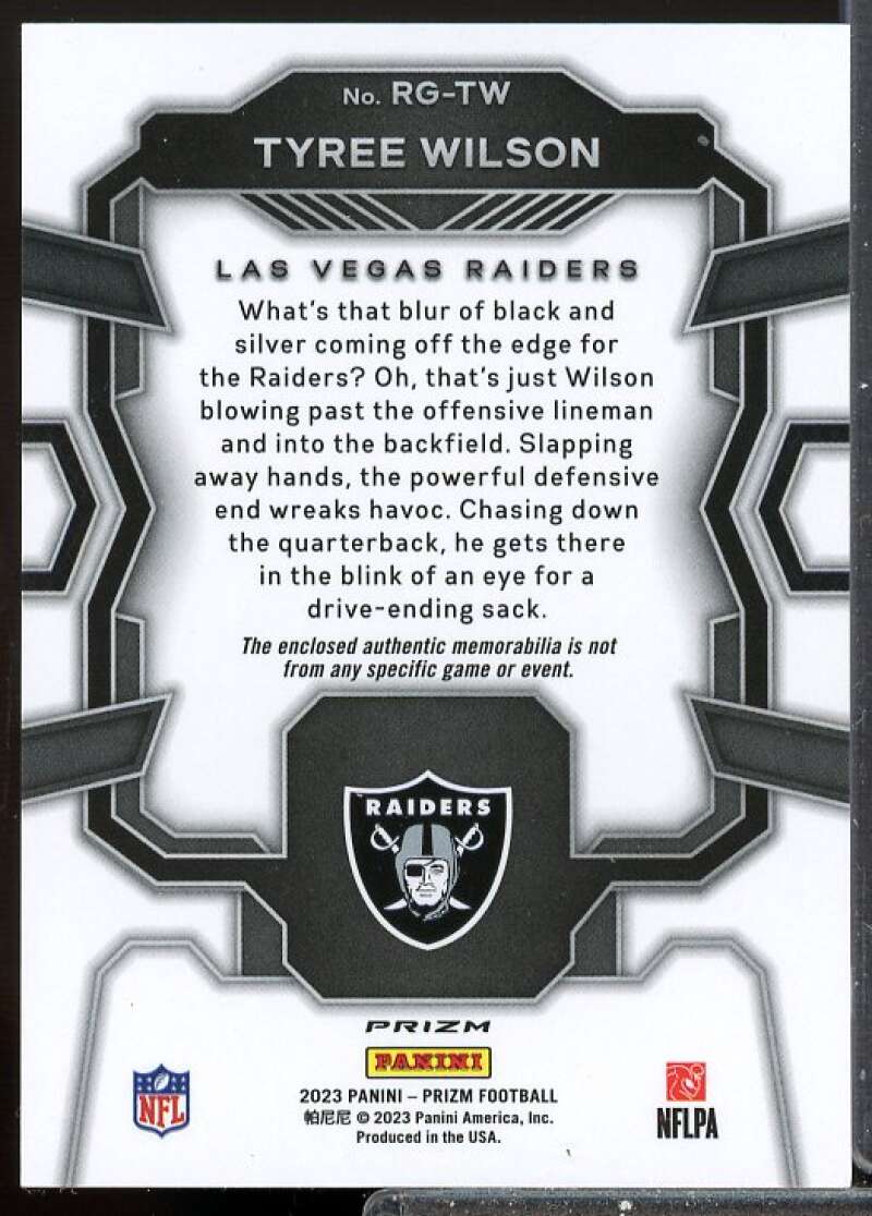 Tyree Wilson 2023 Panini Prizm Rookie Gear Jersey Prizms Neon Green Pulsar #18  Image 2