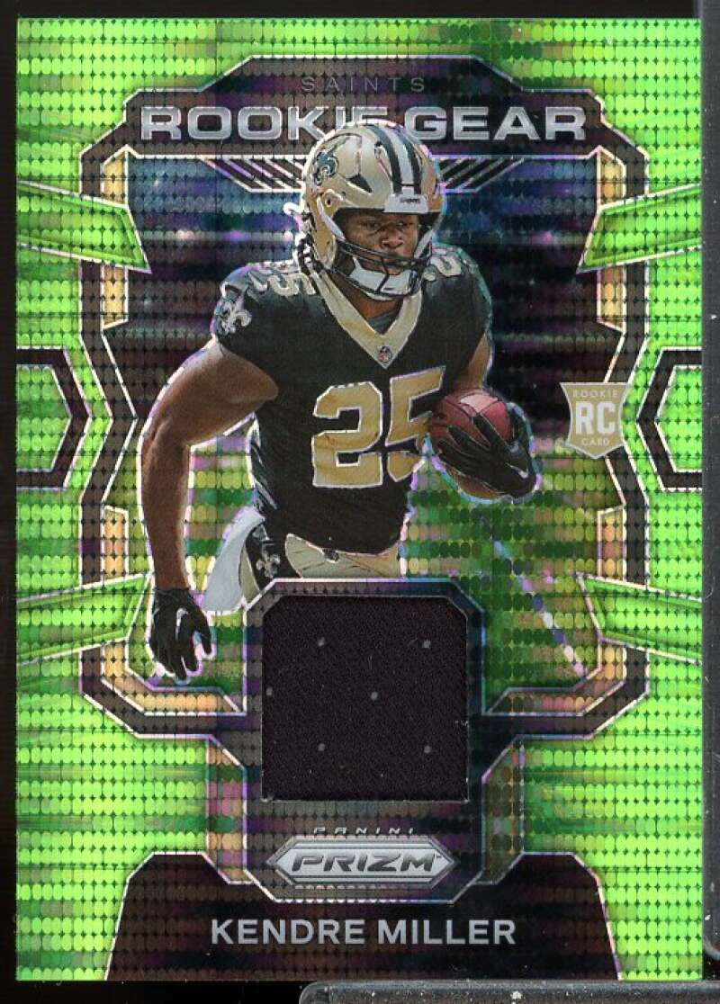 Kendre Miller 2023 Panini Prizm Rookie Gear Jersey Prizms Neon Green Pulsar #9  Image 1