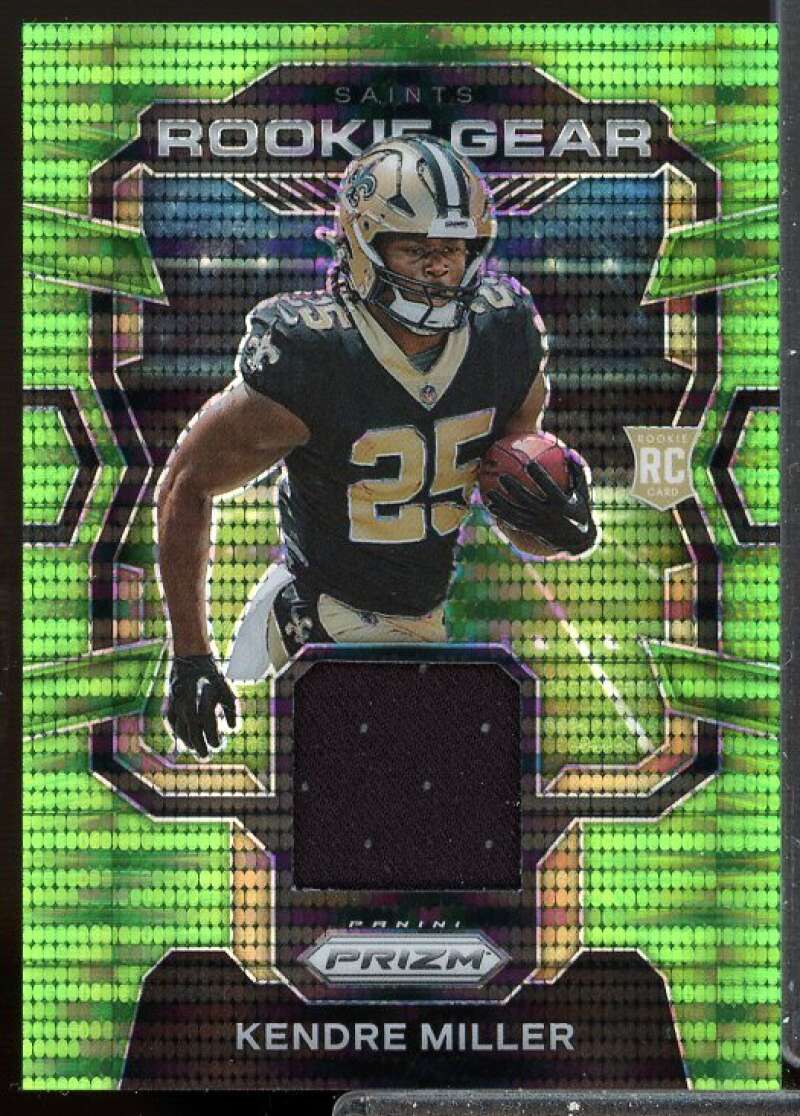 Kendre Miller 2023 Panini Prizm Rookie Gear Jersey Prizms Neon Green Pulsar #9  Image 1