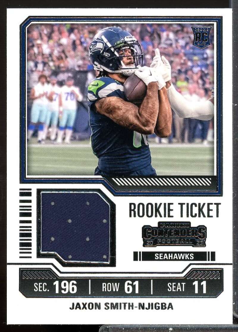 Jaxon Smith-Njigba 2023 Panini Contenders Rookie Ticket Jersey Swatches #17  Image 1