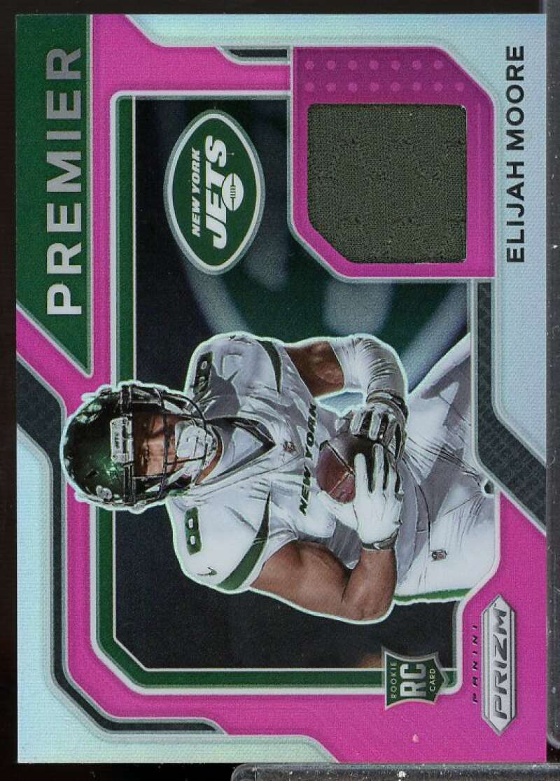 Elijah Moore Card 2021 Panini Prizm Rookie Premier Jerseys Pink #16  Image 1