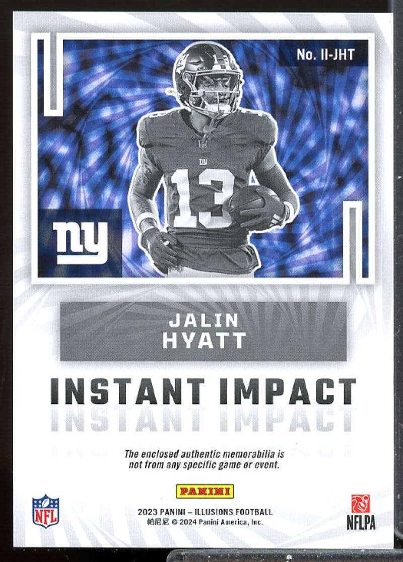 Jalin Hyatt 2023 Panini Illusions Instant Impact Rookie Jersey Materials #JHT  Image 2