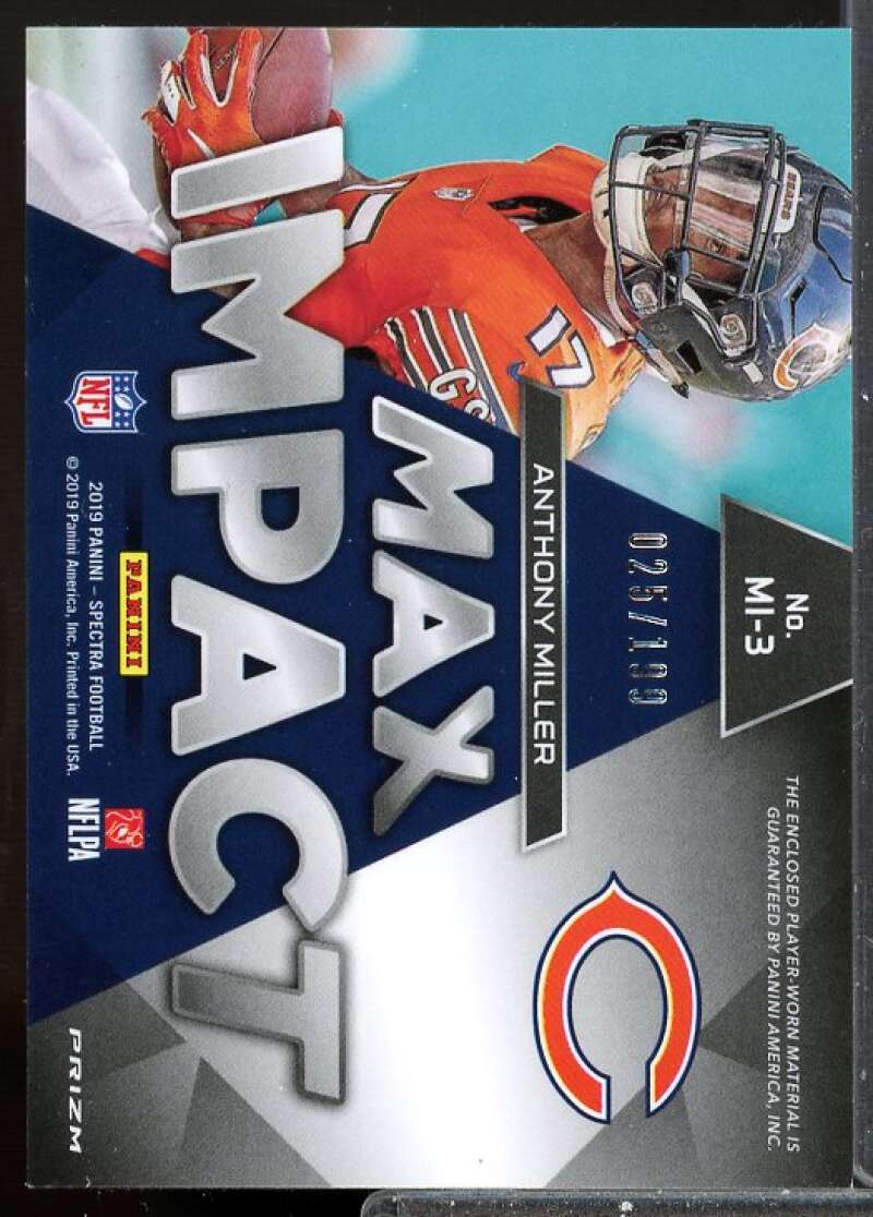 Anthony Miller/199 2019 Panini Spectra Max Impact Rookie Jersey Materials #3  Image 2