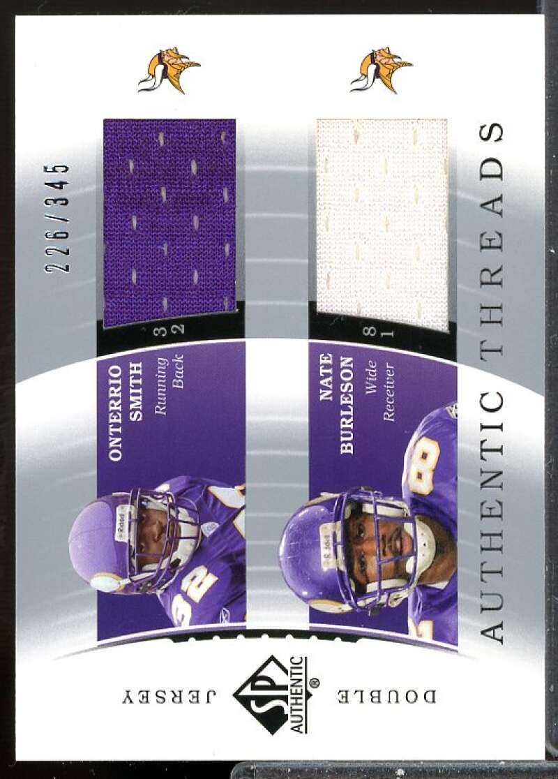 Onterrio Smith/Nate Burleson Card 2003 SP Authentic Threads Doubles #OSNB  Image 1