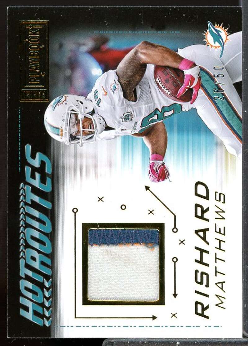 Rishard Matthews/50 Card 2016 Panini Playbook Hot Routes Jerseys Prime #27  Image 1