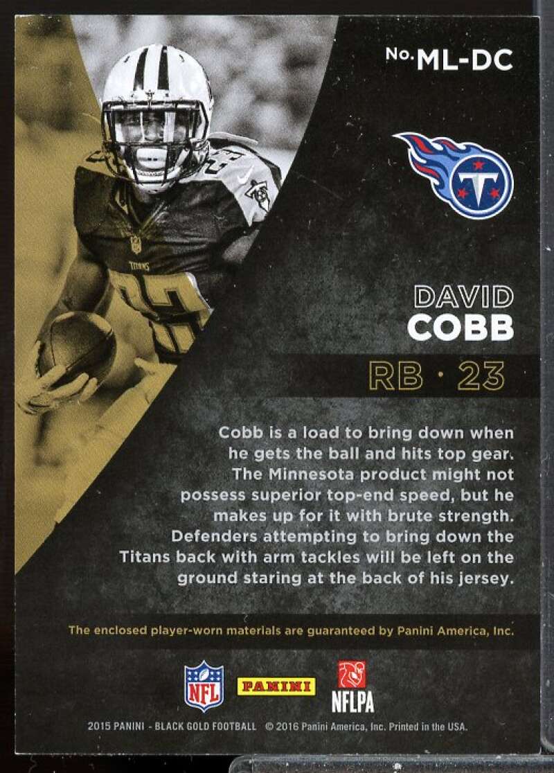 David Cobb 2015 Panini Black Gold Mother Lode Rookie Jerseys White Gold #MLDC  Image 2
