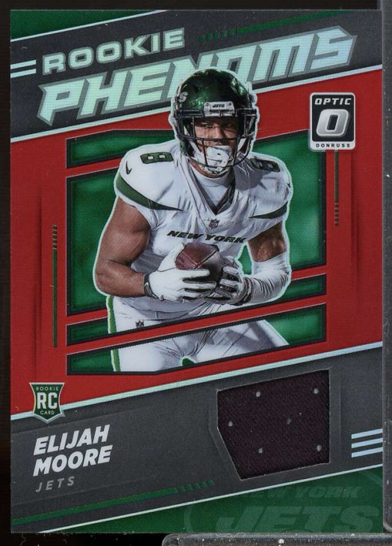 Elijah Moore Card 2021 Donruss Optic Rookie Phenoms Jerseys Red #16  Image 1