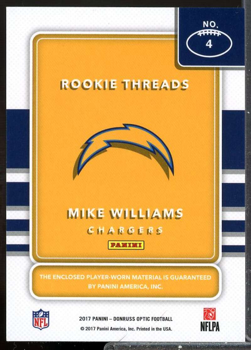 Mike Williams Card 2017 Donruss Optic Rookie Jersey Threads #4  Image 2