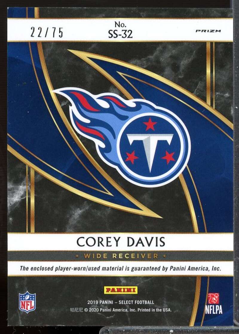 Corey Davis Card 2019 Select Select Jersey Swatches Prizm White #32  Image 2