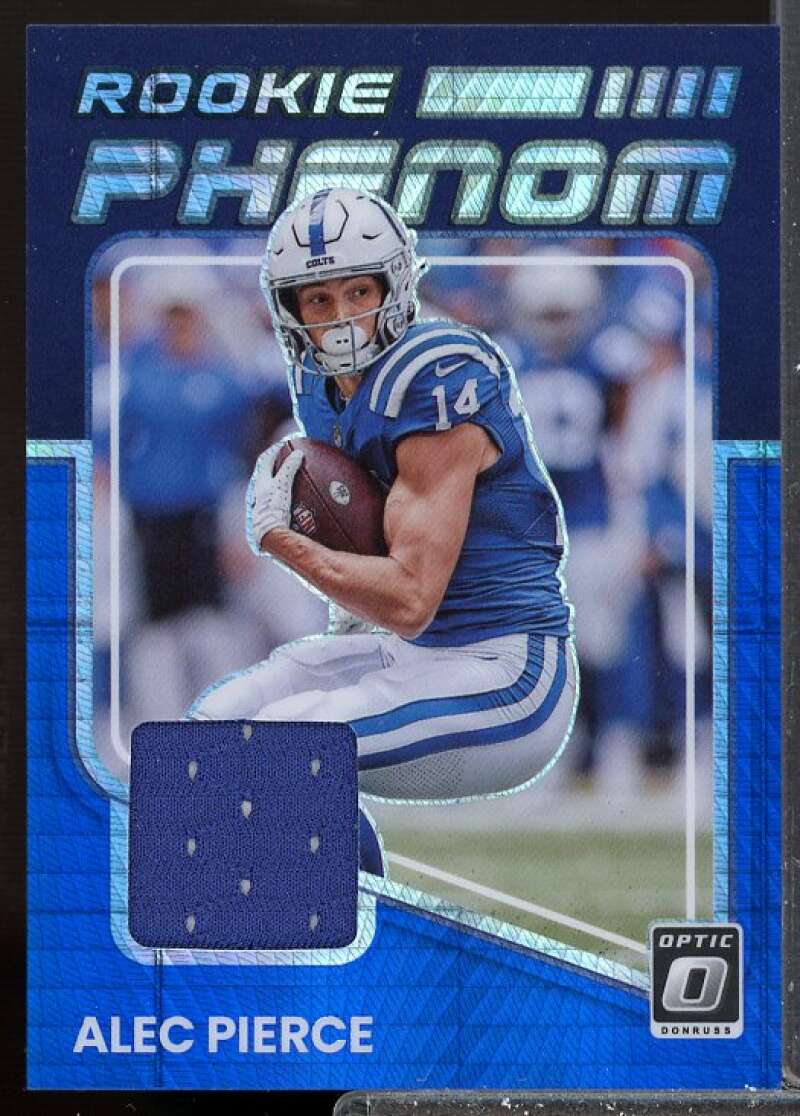 Alec Pierce Card 2022 Donruss Optic Rookie Phenoms Jerseys Blue Hyper #21  Image 1