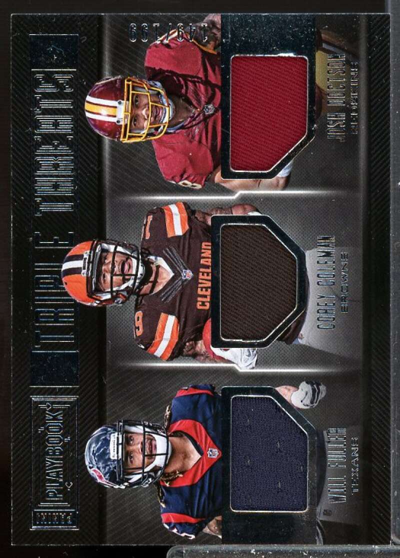 Corey Coleman/Josh Doctson/Will Fuller 2016 Playbook Triple Threats Jerseys #8  Image 1
