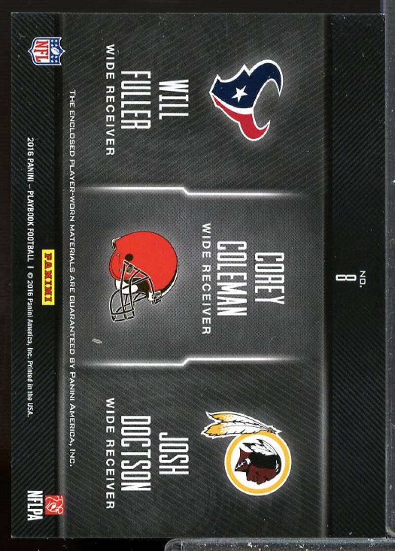 Corey Coleman/Josh Doctson/Will Fuller 2016 Playbook Triple Threats Jerseys #8  Image 2