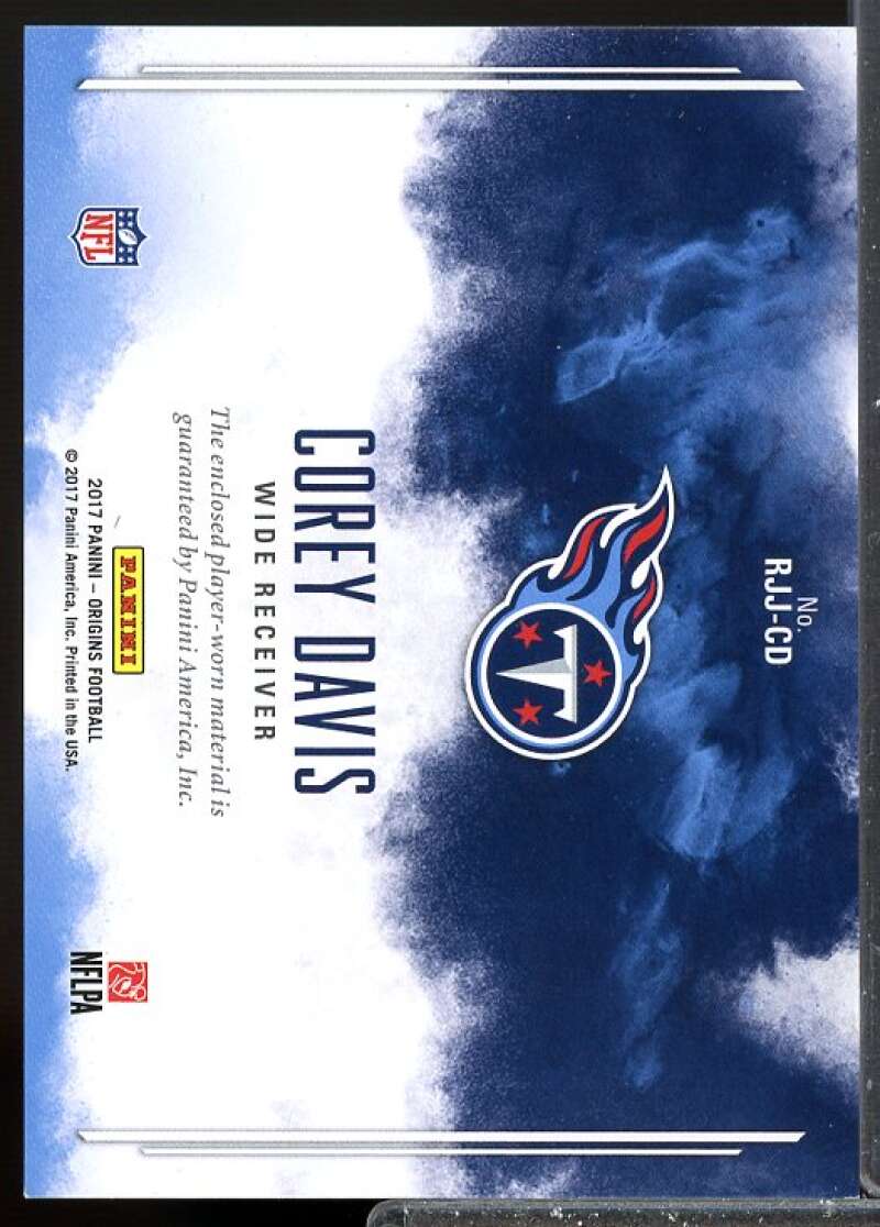 Corey Davis Card 2017 Panini Origins Rookie Jumbo Jerseys #3  Image 2