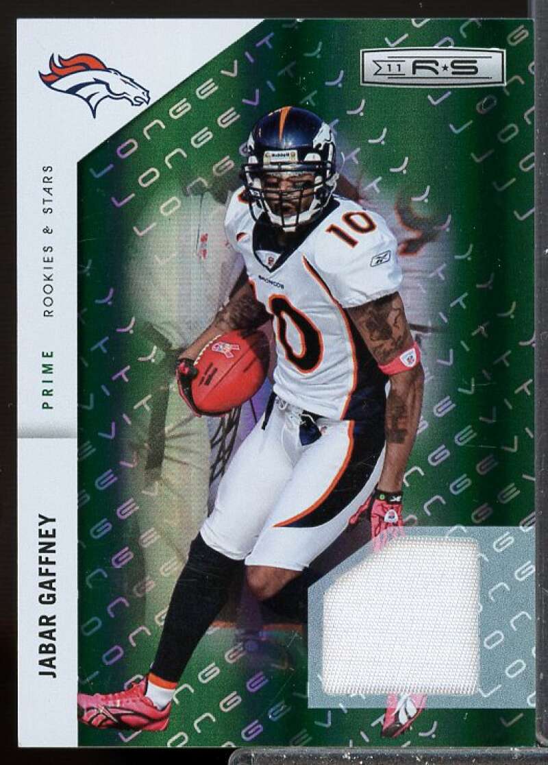 Jabar Gaffney/99 2011 Rookies Stars Jersey Material Emerald Prime Longevity #45  Image 1