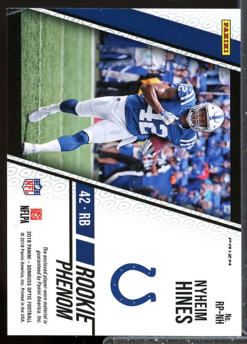 Nyheim Hines Card 2018 Donruss Optic Rookie Phenoms Jerseys Horizontal #24  Image 2