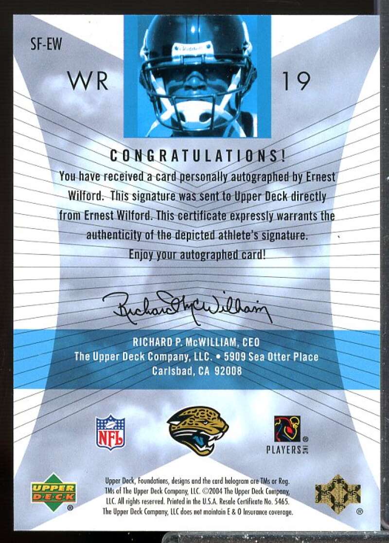 Ernest Wilford 2004 Upper Deck Foundations Signature Foundations Auto #SFEW  Image 2