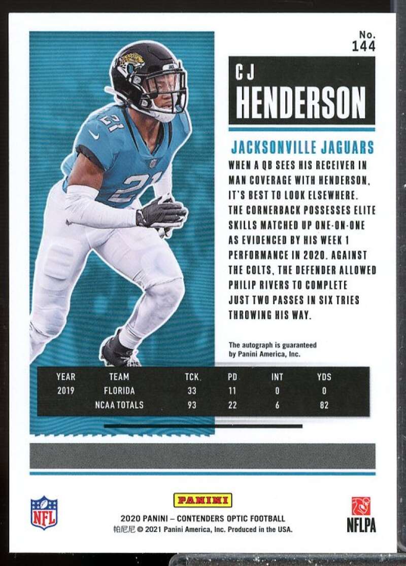 Carlos Henderson AU RC Card 2017 Panini Contenders Optic Rookie Auto #132  Image 2