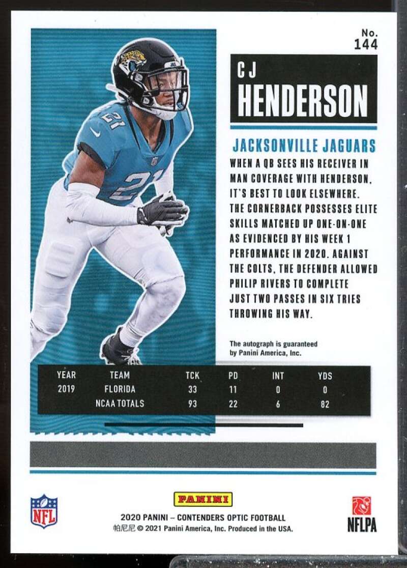 Carlos Henderson AU RC Card 2017 Panini Contenders Optic Rookie Auto #132  Image 2