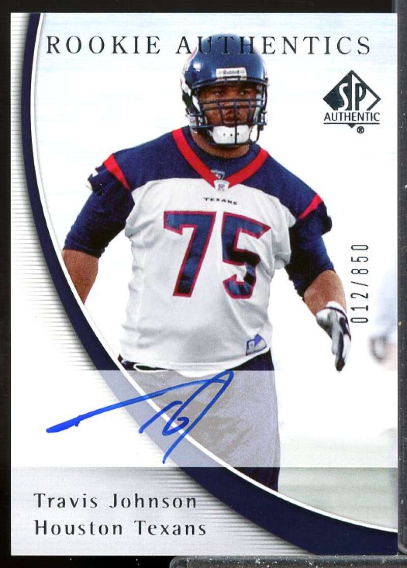 Travis Johnson AU RC Card 2005 SP Authentic Rookie Auto #208  Image 1