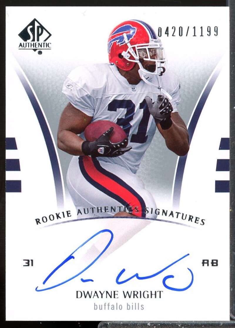 Dwayne Wright AU RC Card 2007 SP Authentic Rookie Auto #216  Image 1