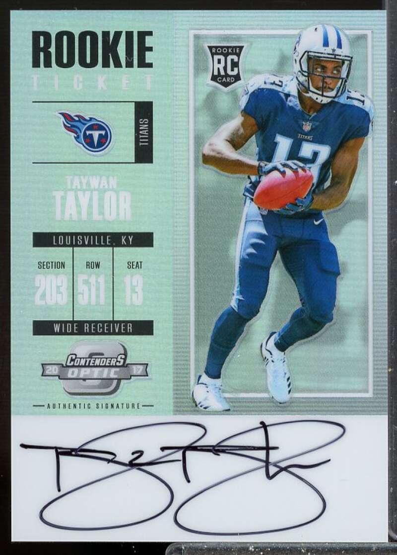 Taywan Taylor RC Card 2017 Panini Contenders Optic Rookie Auto #138  Image 1