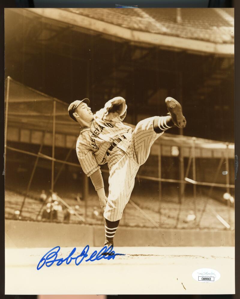 Bob Feller Indians Signed Autographed 8x10 Photo JSA Authentic Image 1