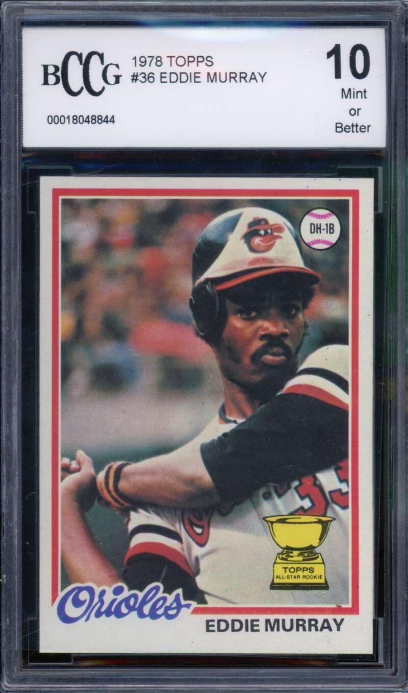 1978 Topps #36 Eddie Murray Rookie Card BGS BCCG 10 Mint+ Image 1