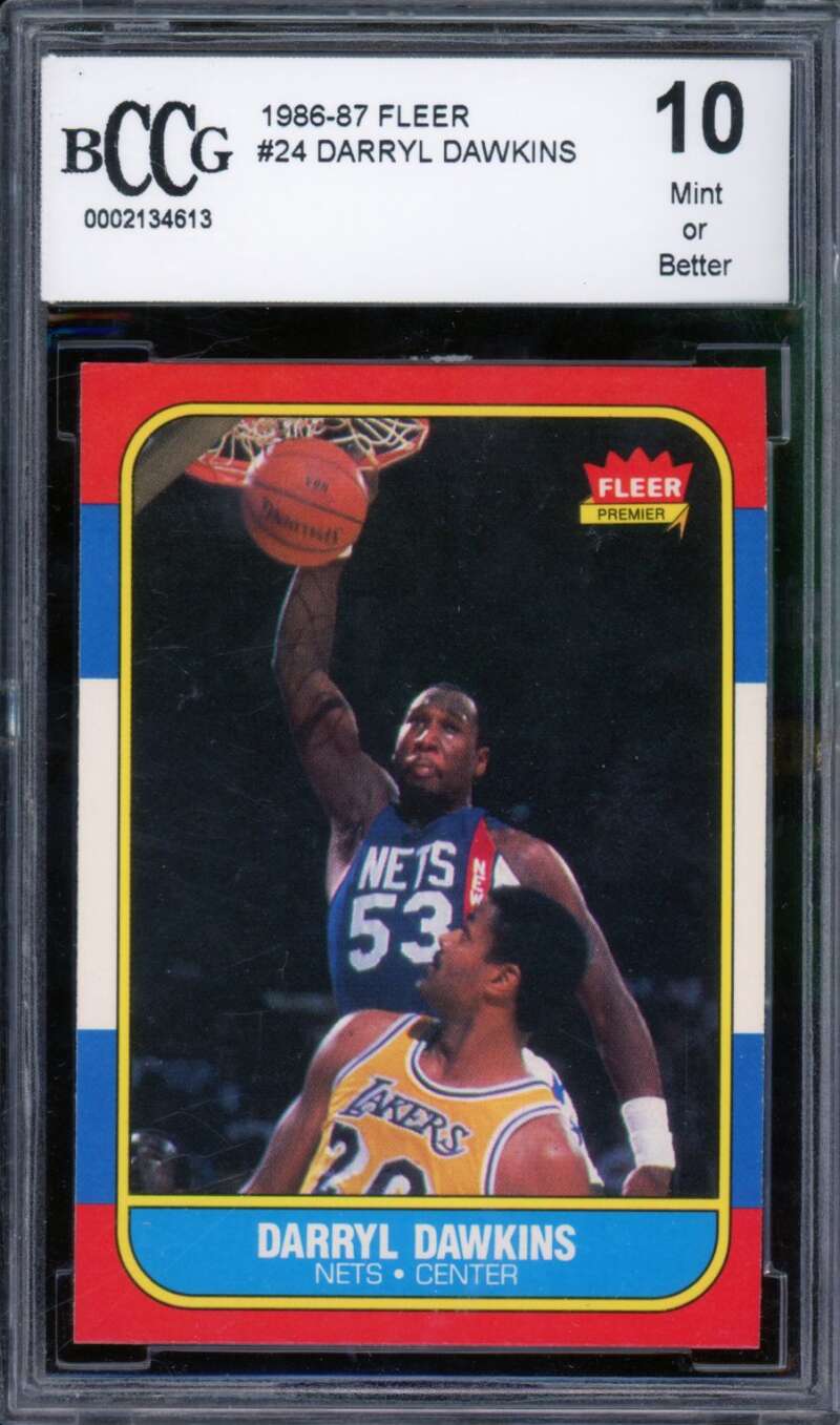 1986-87 Fleer #24 Darryl Dawkins Card BGS BCCG 10 Mint+ Image 1