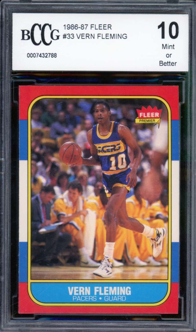 1986-87 Fleer #33 Vern Fleming Rookie Card BGS BCCG 10 Mint+ Image 1