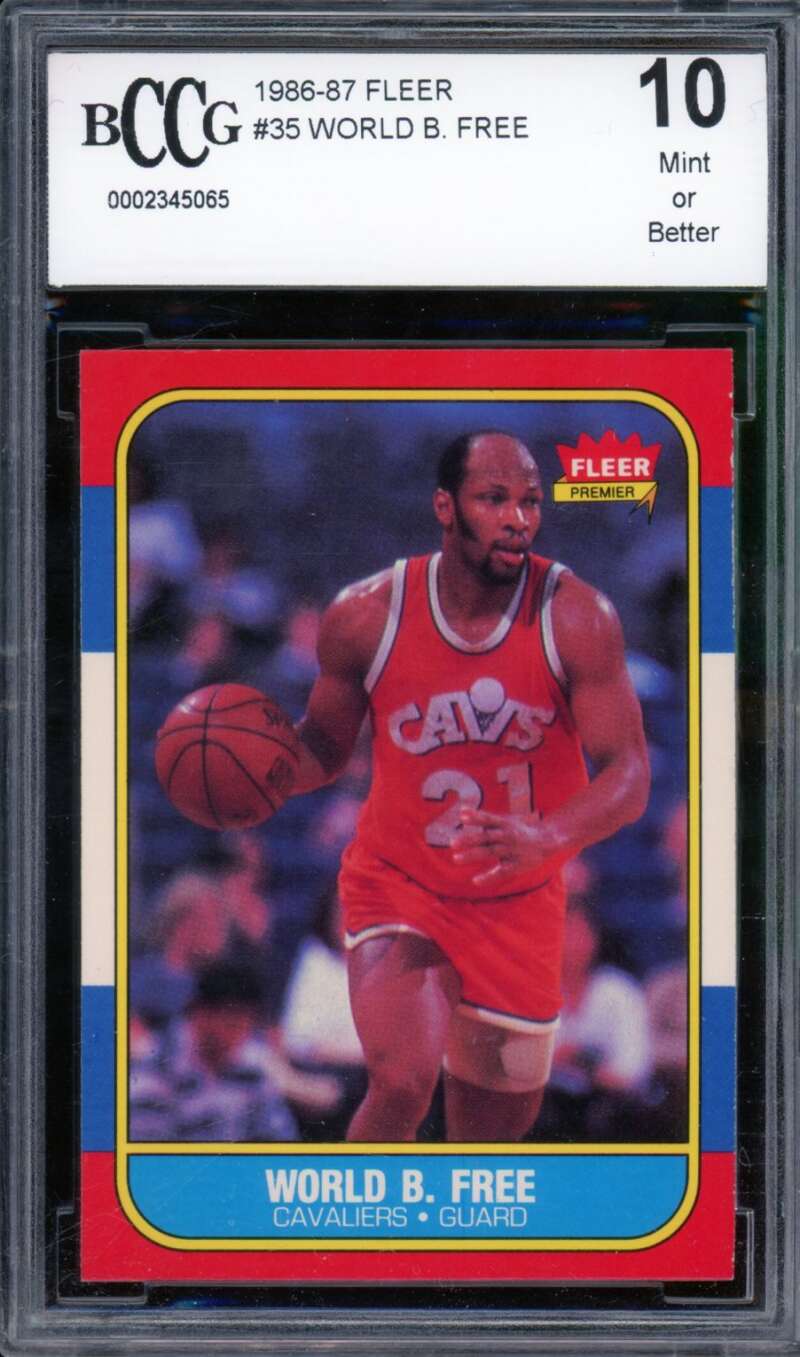 1986-87 Fleer #35 World B. Free Card BGS BCCG 10 Mint+ Image 1