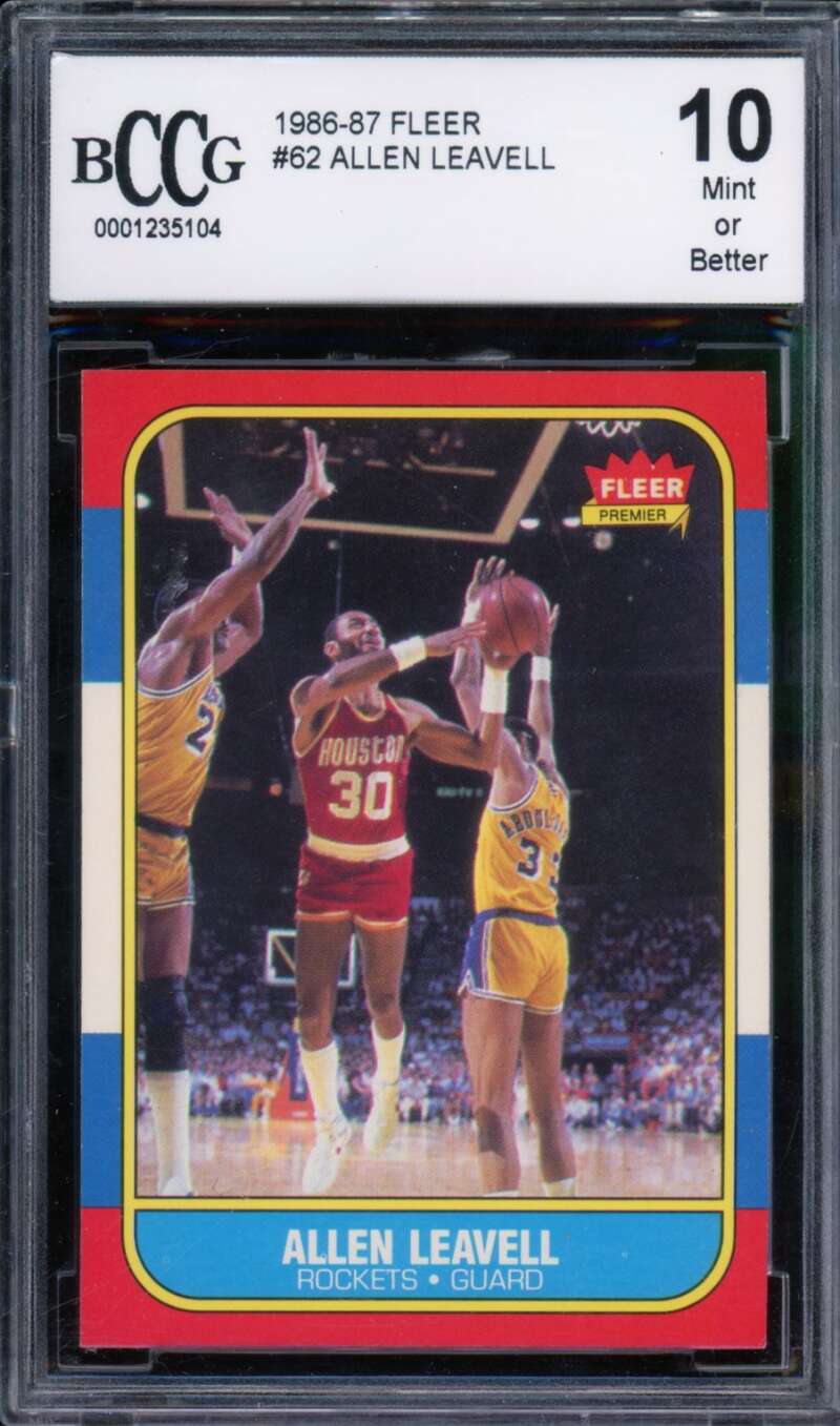 1986-87 Fleer #62 Allen Leavell Card BGS BCCG 10 Mint+ Image 1