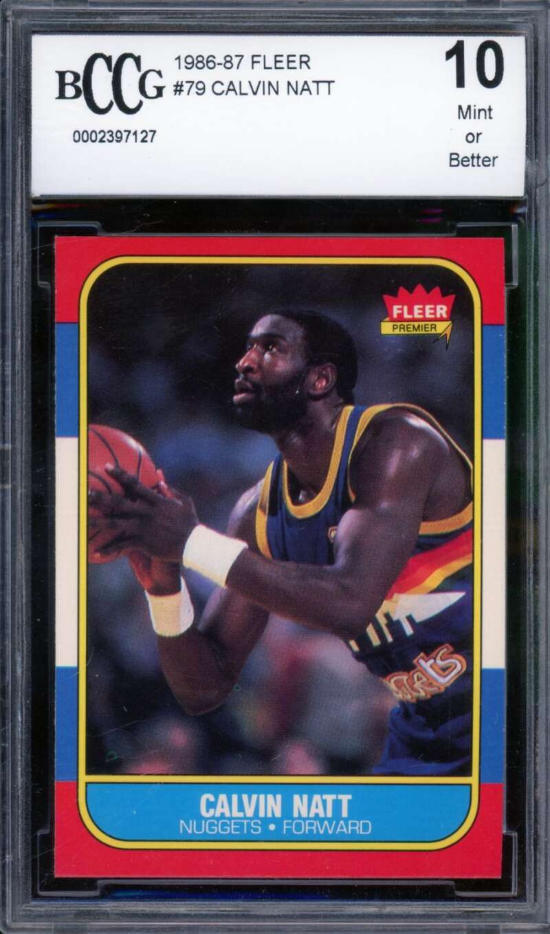 1986-87 Fleer #79 Calvin Natt Card BGS BCCG 10 Mint+ Image 1