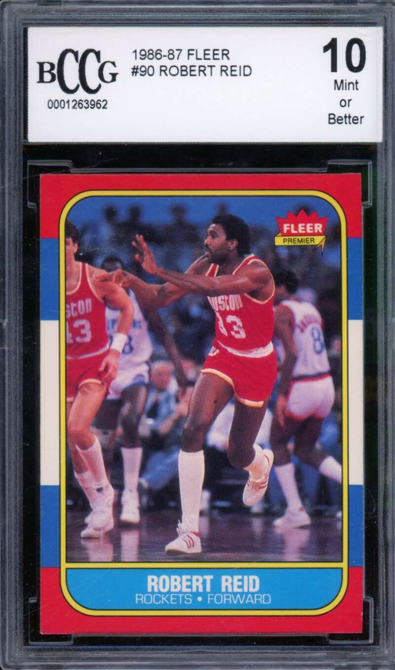 1986-87 Fleer #90 Robert Reid Card BGS BCCG 10 Mint+ Image 1