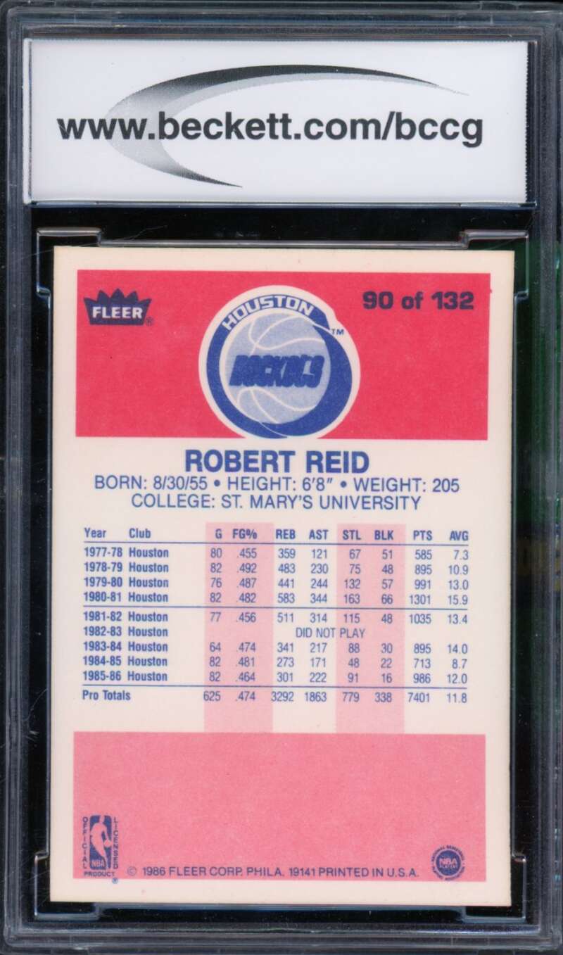 1986-87 Fleer #90 Robert Reid Card BGS BCCG 10 Mint+ Image 2