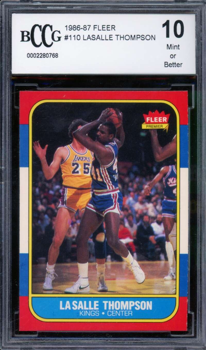 1986-87 Fleer #110 LaSalle Thompson Rookie Card BGS BCCG 10 Mint+ Image 1