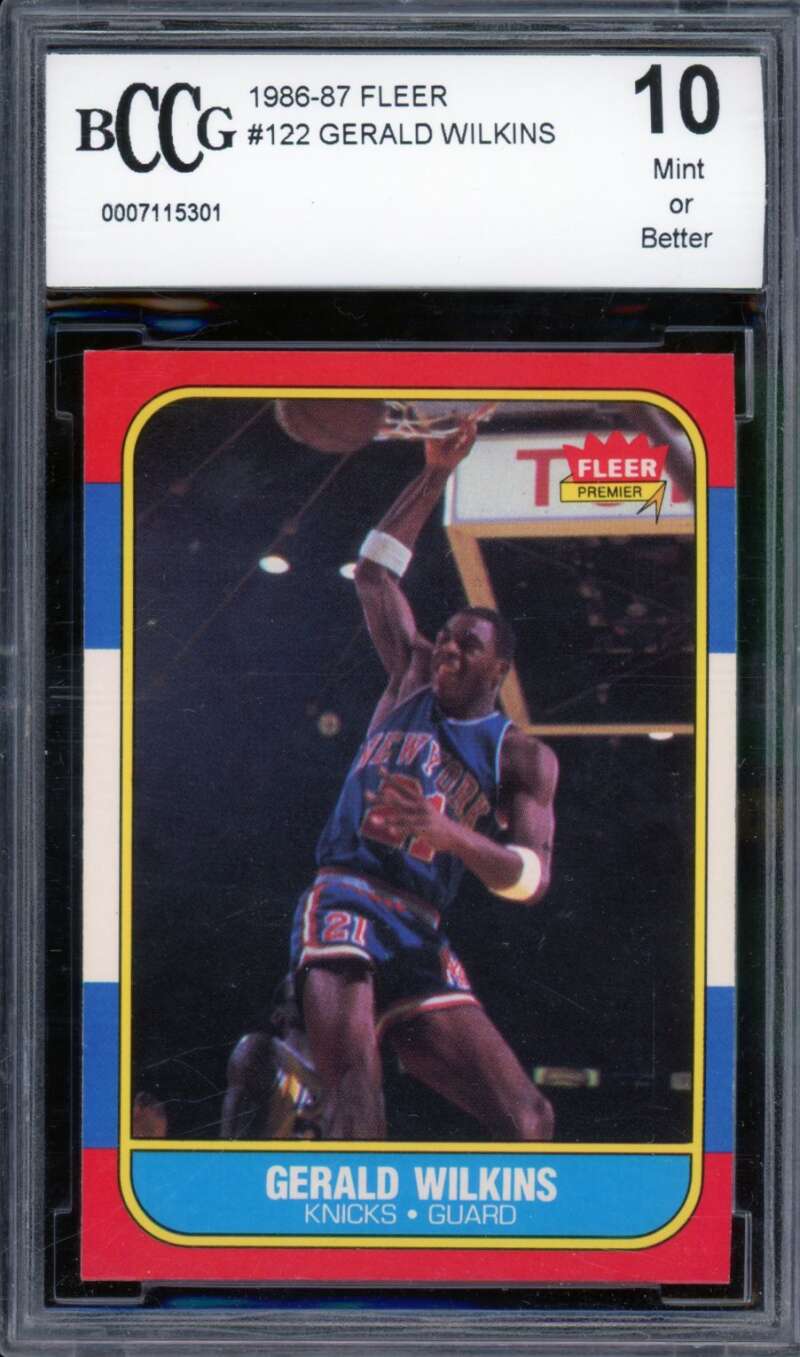 1986-87 Fleer #122 Gerald Wilkins Rookie Card BGS BCCG 10 Mint+ Image 1