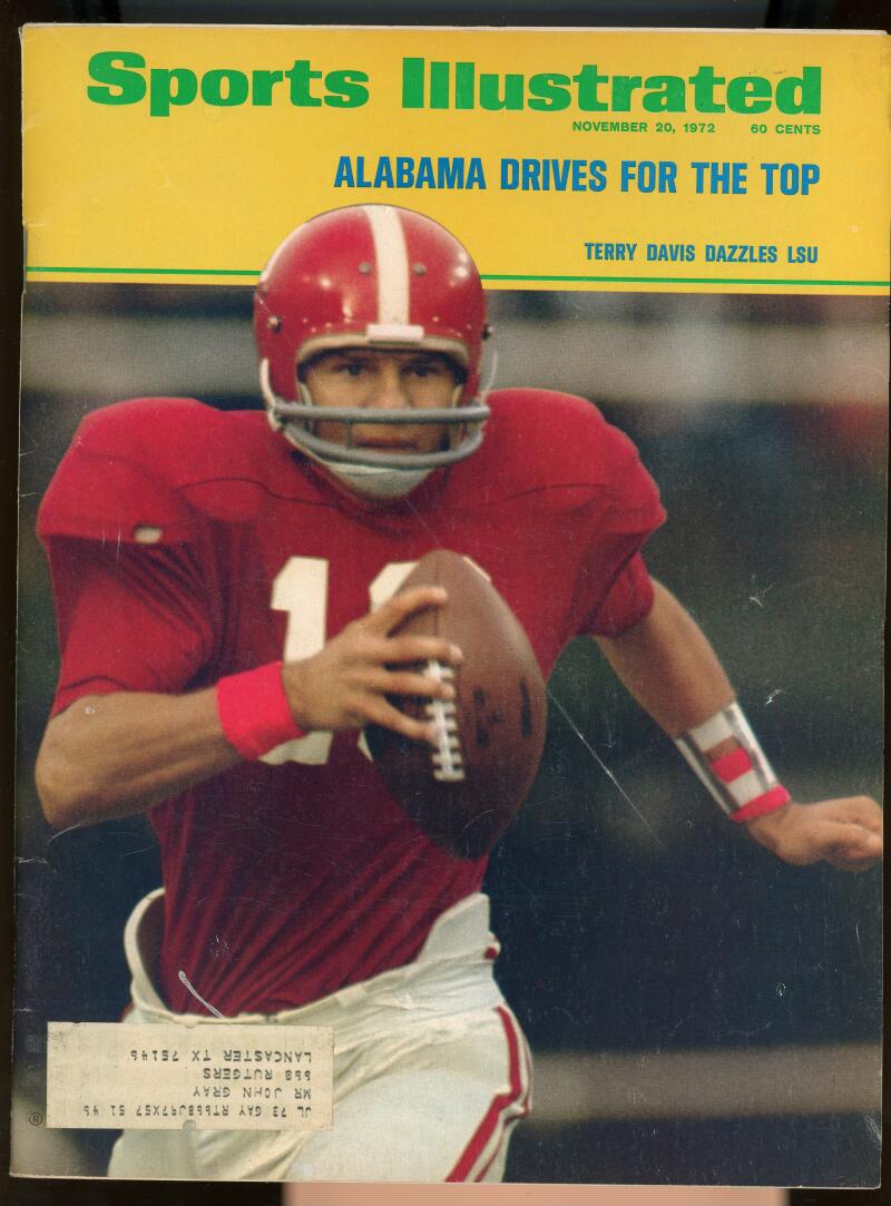 Sports Illustrated Magazine November 20 1972 Terry Davis Alabama Football Image 1