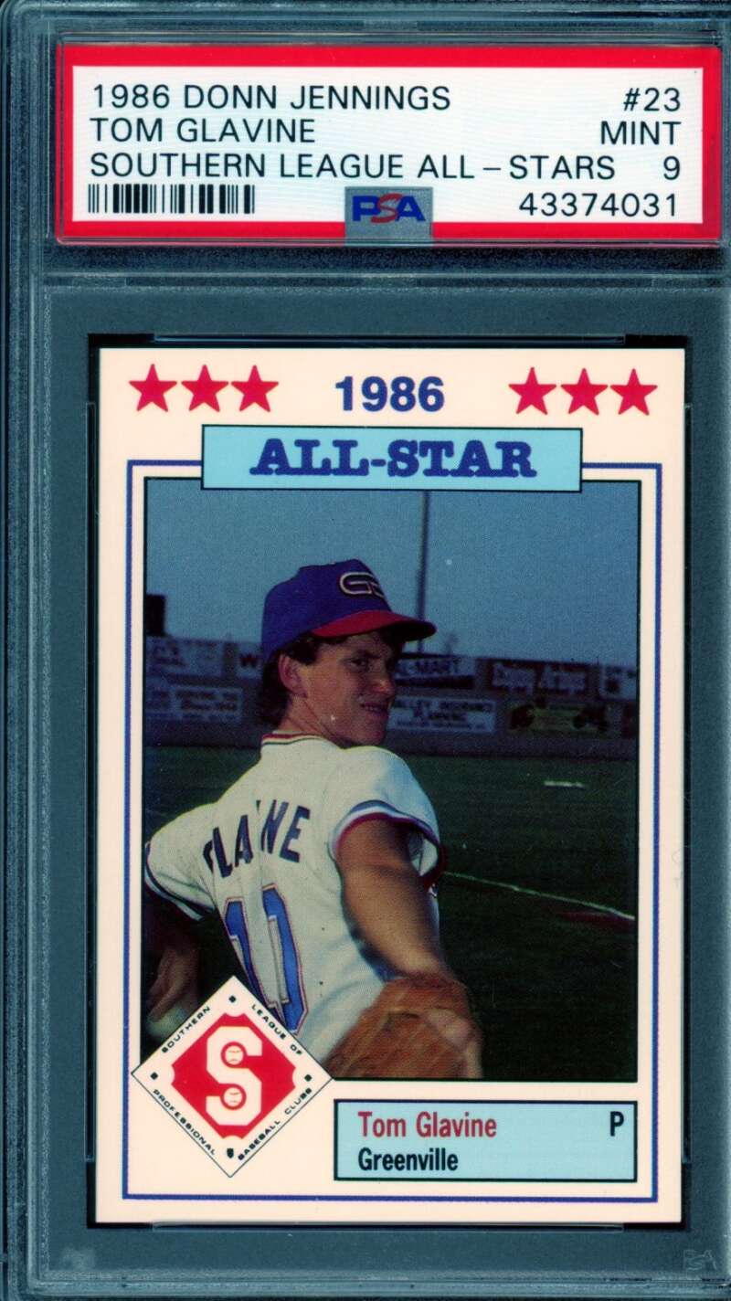 Tom Glavine Rookie Card 1986 Donn Jennings #23 PSA 9 Image 1