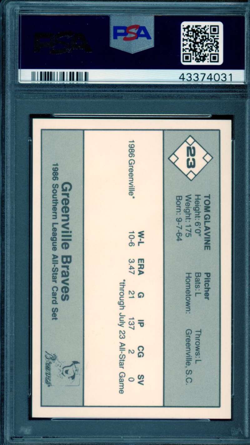Tom Glavine Rookie Card 1986 Donn Jennings #23 PSA 9 Image 2
