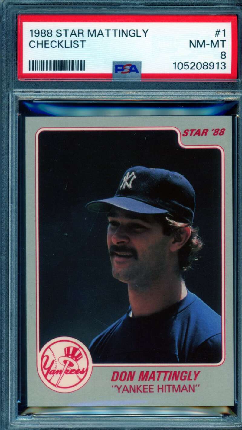 Don Mattingly Card 1988 Star Checklist #1 PSA 8 Image 1
