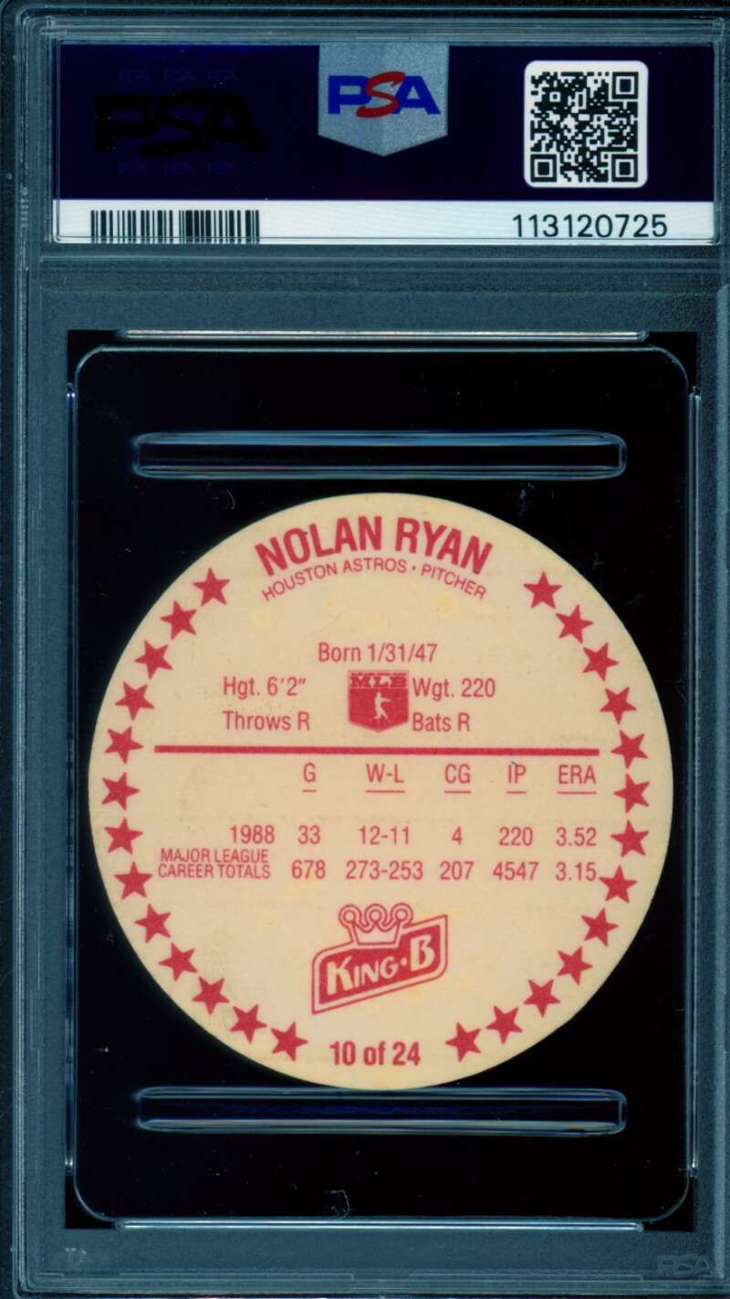 Nolan Ryan Card 1989 King B #10 PSA 10 Image 2