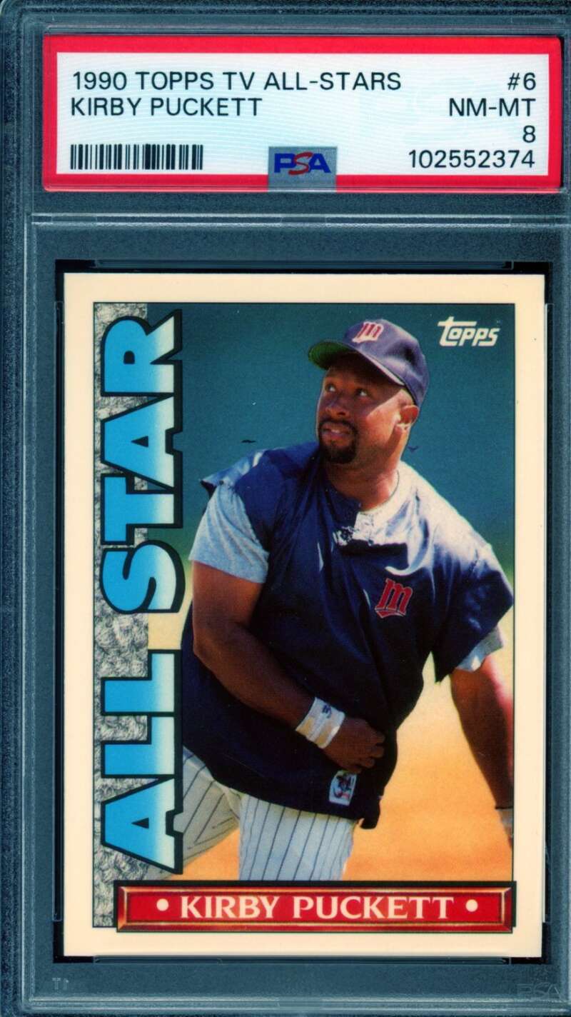 Kirby Puckett Card 1990 Topps Tv All-Stars #6 PSA 8 Image 1