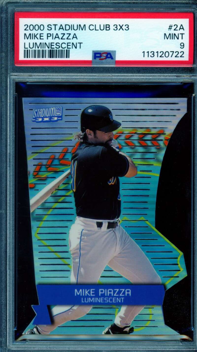 Mike Piazza Card 2000 Stadium Club 3X3 Luminescent (pop 3) #2A PSA 9 Image 1