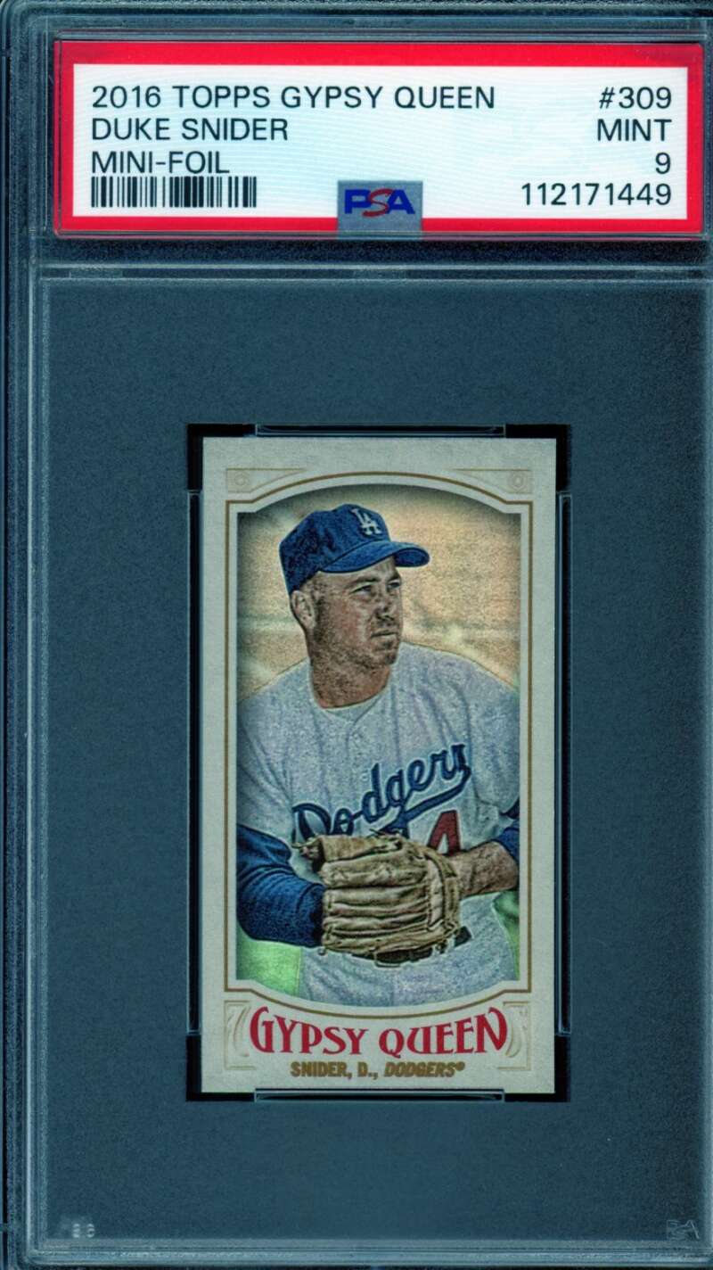Duke Snider Card 2016 Topps Gypsy Queen Mini Foil (pop 1) #309 PSA 9 Image 1